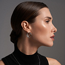 Серьги с английским замком из белого золота с бриллиантами