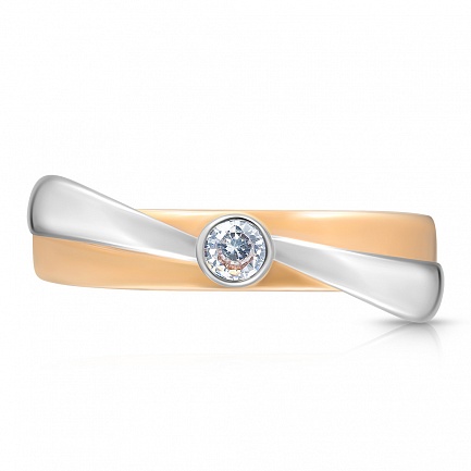 Кольцо из красного золота с фианитом