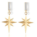 Серьги из желтого золота с фианитом