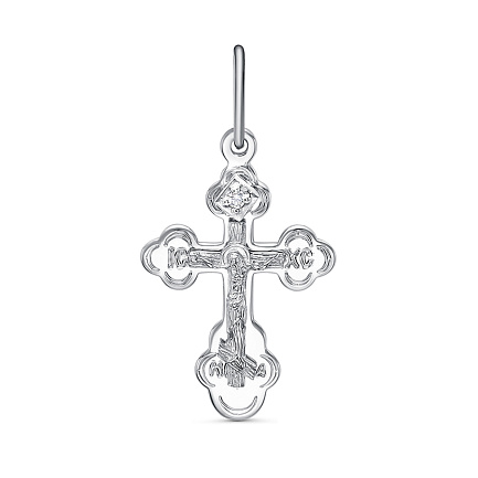 Крест из серебра с фианитом
