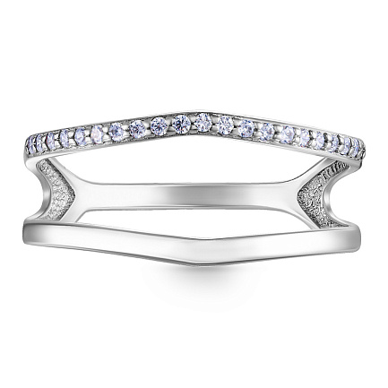 Кольцо из серебра с фианитом