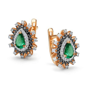 Серьги с английским замком из красного золота