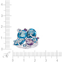 Кольцо из белого золота с аметистами, бриллиантами