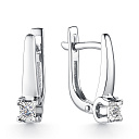 Серьги с английским замком из белого золота с бриллиантами