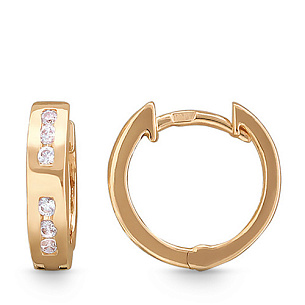 Серьги из красного золота с фианитом