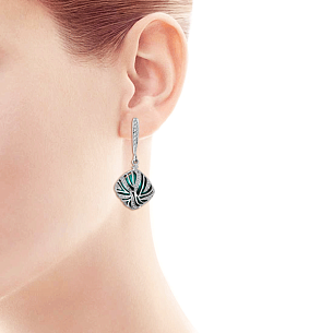 Серьги из серебра с фианитом