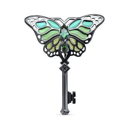 Брошь из серебра с фианитами