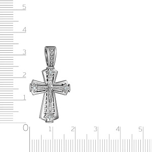 Крест из белого золота с бриллиантами