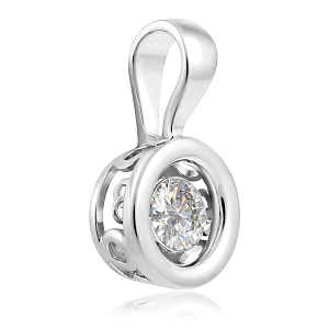 Подвеска из белого золота с бриллиантом