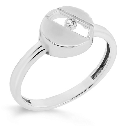 Кольцо из серебра с бриллиантом