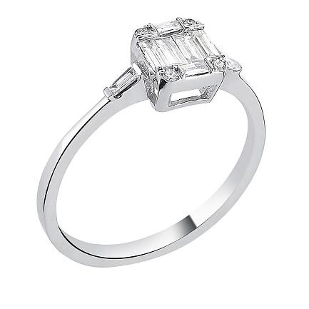 Кольцо из белого золота с бриллиантами