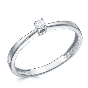 Кольцо из белого золота с бриллиантом