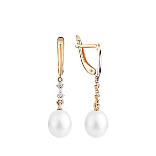 Серьги с английским замком из красного золота