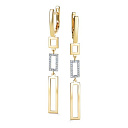 Серьги с английским замком из желтого золота с бриллиантами