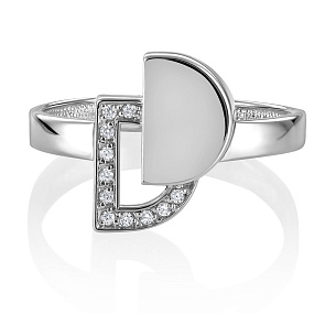 Кольцо из серебра с фианитами