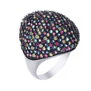 Кольцо из серебра с фианитом