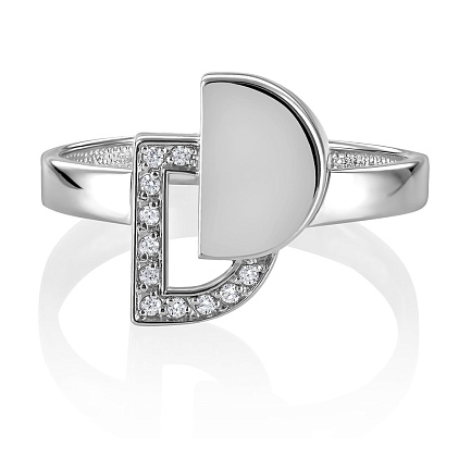 Кольцо из серебра с фианитами