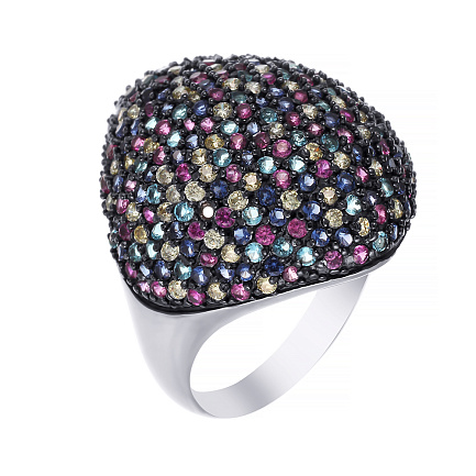 Кольцо из серебра с фианитом