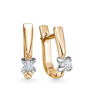 Серьги из красного золота с бриллиантами