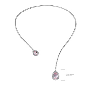 Колье из белого золота с бриллиантами и морганитами