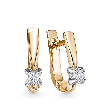 Серьги из красного золота с бриллиантами