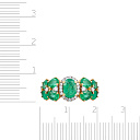 Кольцо из желтого золота с бриллиантами, изумрудами