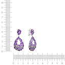 Серьги из белого золота с бриллиантами, аметистами