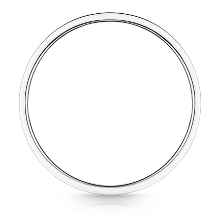 Кольцо обручальное гладкое из белого золота