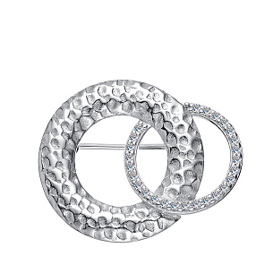 Брошь из серебра с фианитом