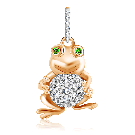 Подвеска из красного золота с фианитом