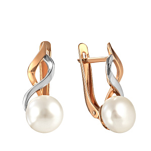 Серьги с английским замком из красного золота