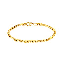 Браслет автомат из желтого золота, плетение панцирное