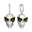 Серьги с английским замком из серебра с фианитами