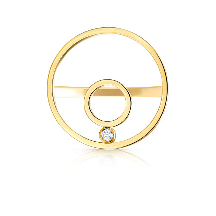 Кольцо из жёлтого золота с бриллиантом