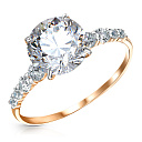 Кольцо из красного золота с фианитом