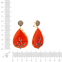 Серьги из красного золота с бриллиантами, агатами