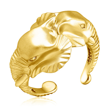 Позолоченное серебряное кольцо Слон
