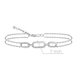 Браслет декоративный из белого золота с бриллиантами, плетение якорное