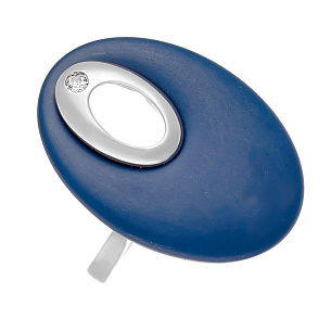 Кольцо из серебра с керамикой и цирконием