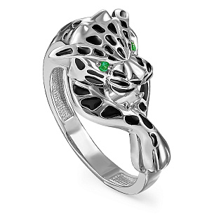 Кольцо из серебра с фианитами Сваровски