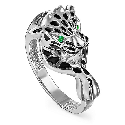 Кольцо из серебра с фианитами