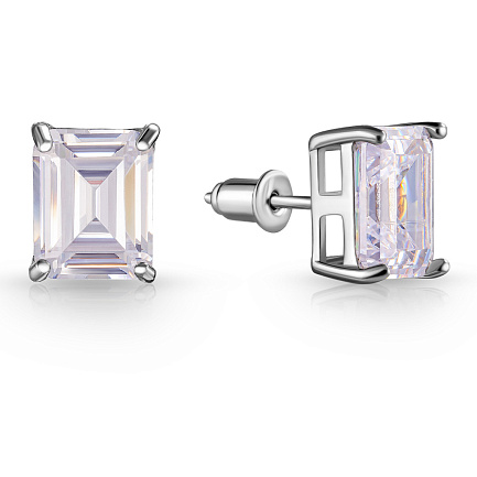 Серьги из серебра с фианитом