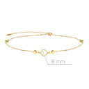 Браслет на ногу декоративный из желтого золота, плетение якорное