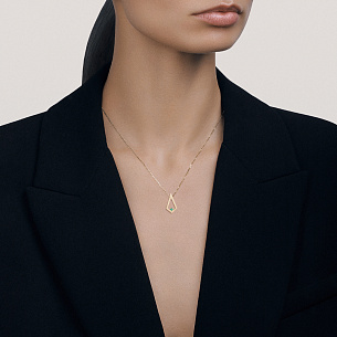 Колье из жёлтого золота с изумрудом