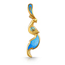 Подвеска из серебра с позолотой, эмалью