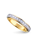 Кольцо обручальное из комбинированного золота с бриллиантом