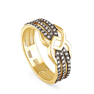 Кольцо из желтого золота с бриллиантами