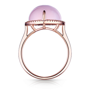 Кольцо из красного золота с кварцем