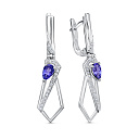 Серьги из белого золота с бриллиантами, танзанитами