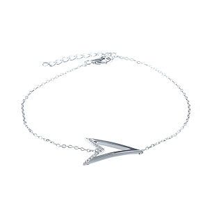 Браслет декоративный из серебра с фианитом